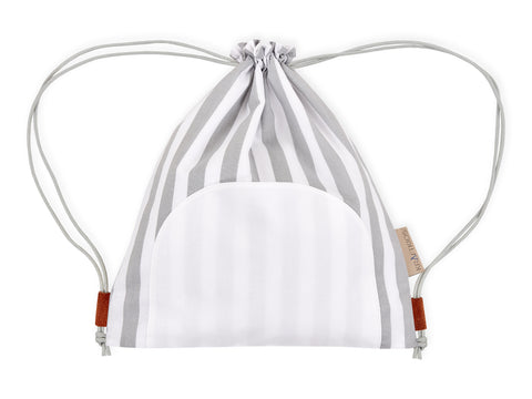 Turnbeutel dicke Streifen grau