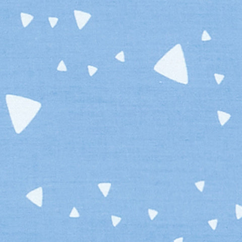 Tissu ABL triangles arrondis blanc sur bleu