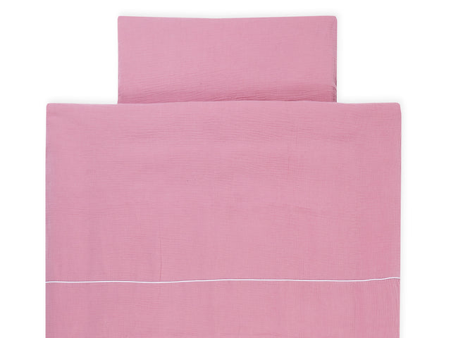 Parure de lit mousseline rose