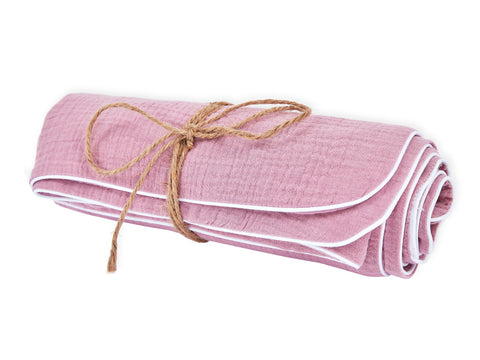 Couverture bébé mousseline rose