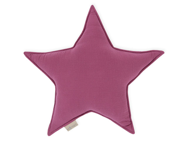 Coussin étoile mousseline violette