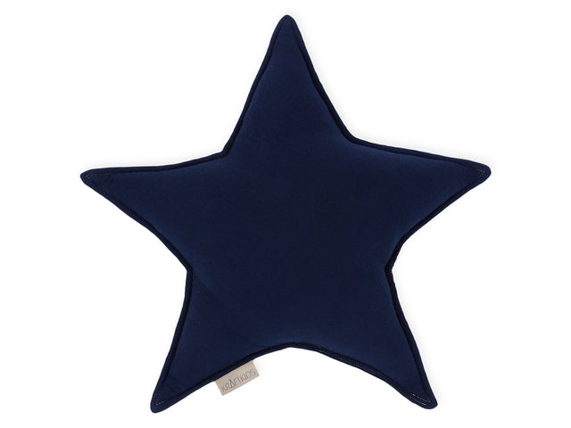 Coussin étoile mousseline bleu foncé