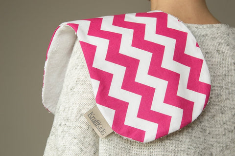 Burp Cloth Chevron Magenta