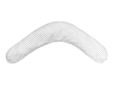 coussin d'allaitement de qualité pois gris sur blanc