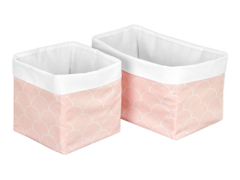 Tasses demi-cercles blancs unis blancs sur rose pastel