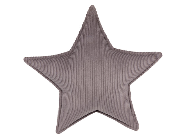 Coussin étoile cordon large cordon gris