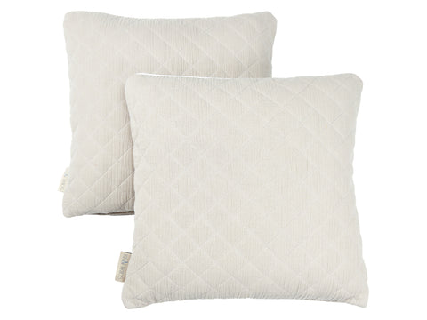 Housse de coussin mousseline matelassée beige taupe